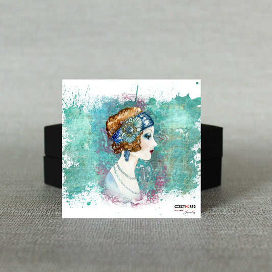 Lady / Vintage Message Card - C60