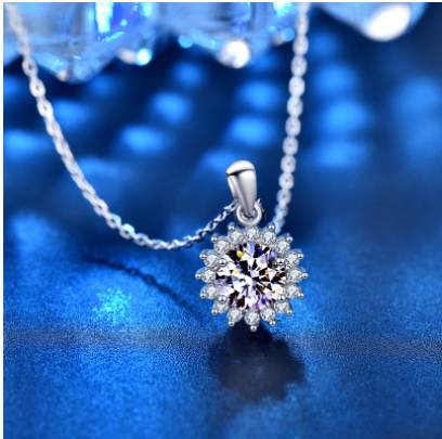 Birthday / Mom - 925 Sterling Silver Cubic Zirconia Necklace TE283HBM