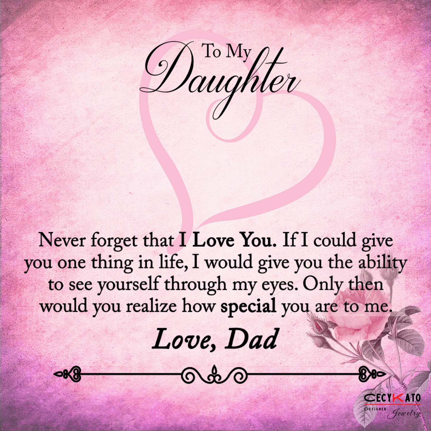 To My Daughter Message Card - C35D