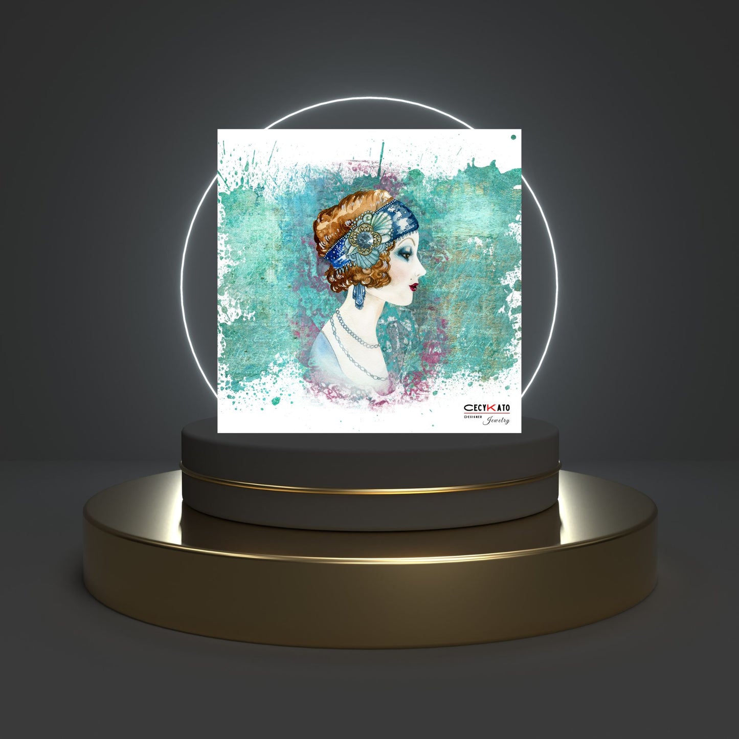 Lady / Vintage Message Card - C60