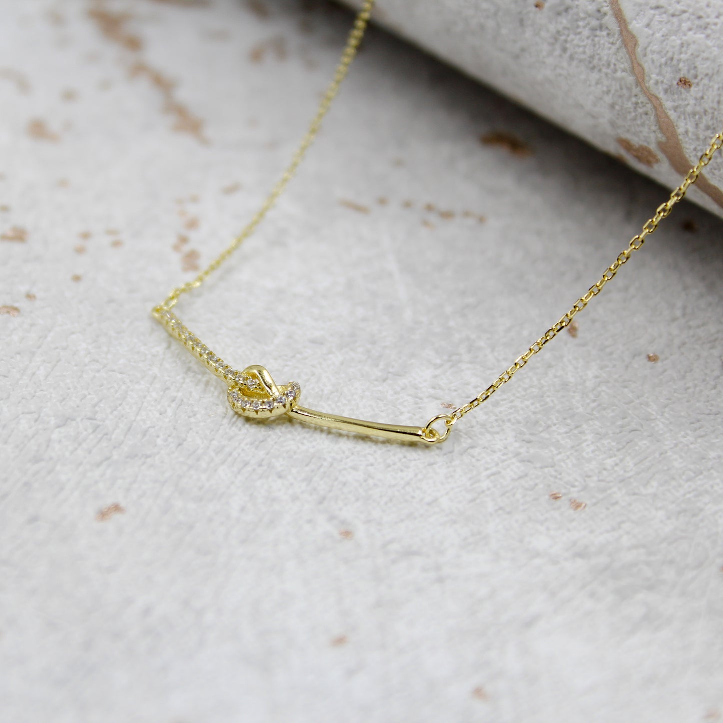 Friend / Soul Sister - 14K Gold Plated Rhinestone Geometric Minimalist Necklace TE643F
