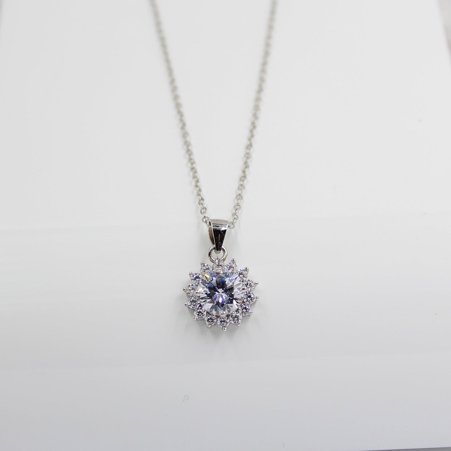 Birthday / Mom - 925 Sterling Silver Cubic Zirconia Necklace TE283HBM