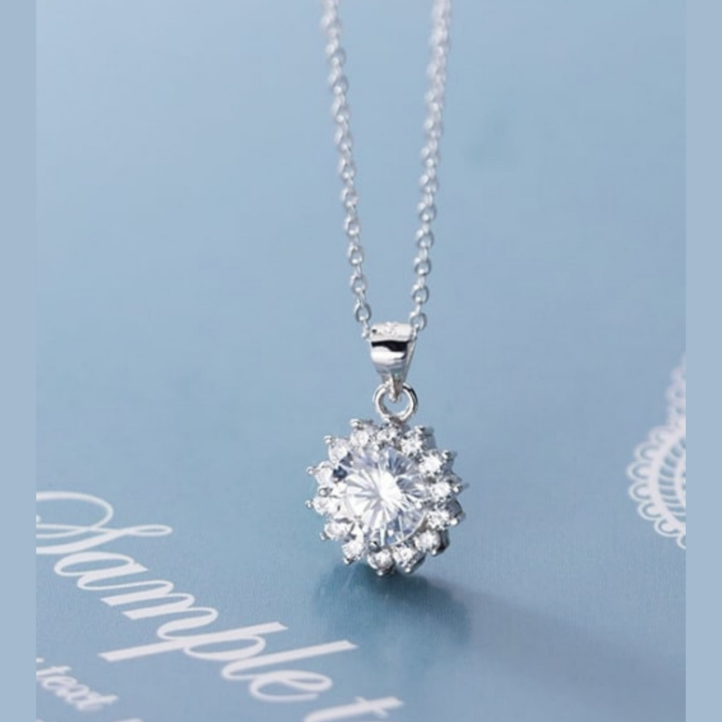 Music - 925 Sterling Silver Cubic Zirconia Round Minimalist Necklace TE292