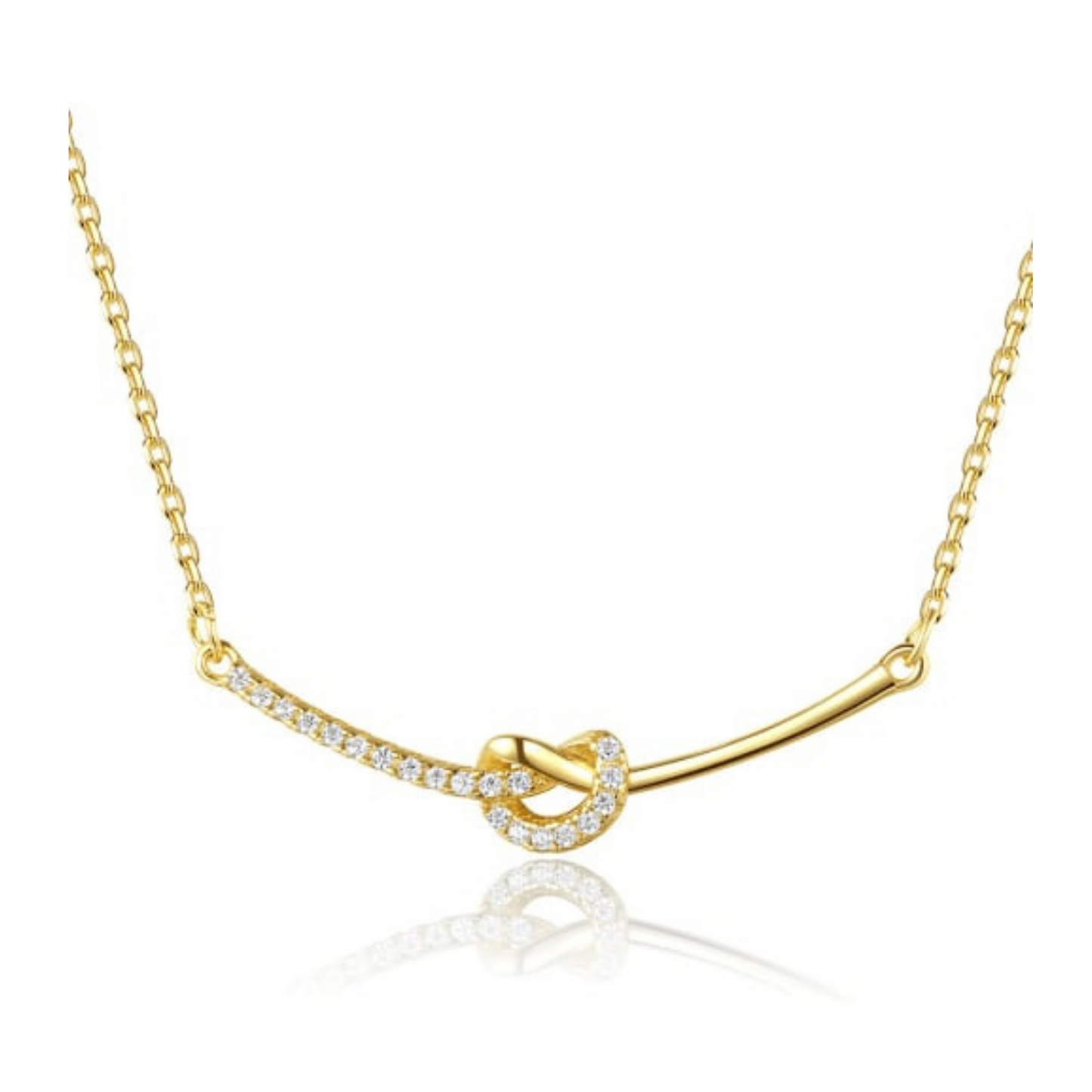 Friend / Soul Sister - 14K Gold Plated Rhinestone Geometric Minimalist Necklace TE643F