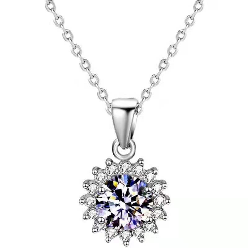 Birthday / Mom  -  925 Sterling Silver Cubic Zirconia Necklace  TE283HBM