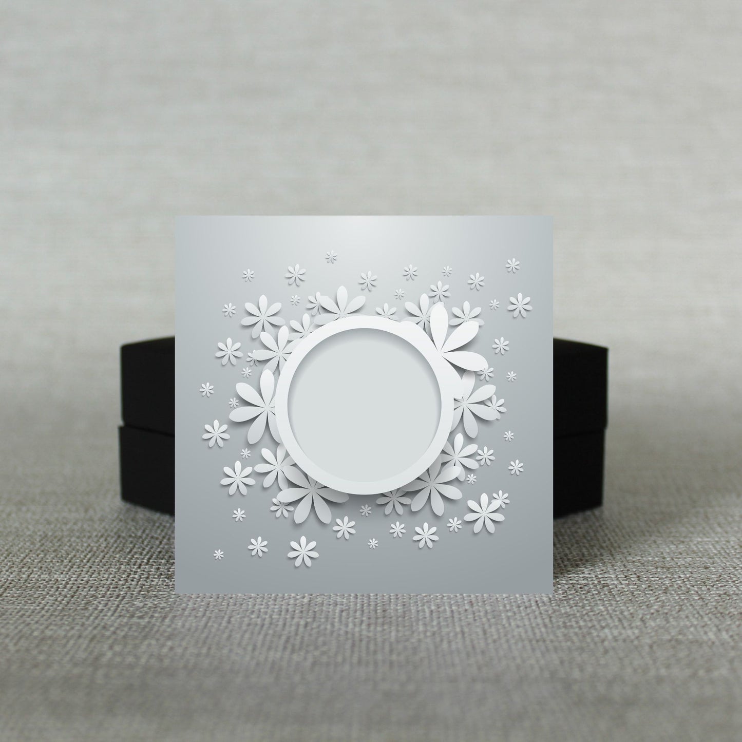 Flowery Grey Message Card - C96