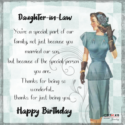 Daughter-in-Law / Happy Birthday Message Card - C32HBDIL