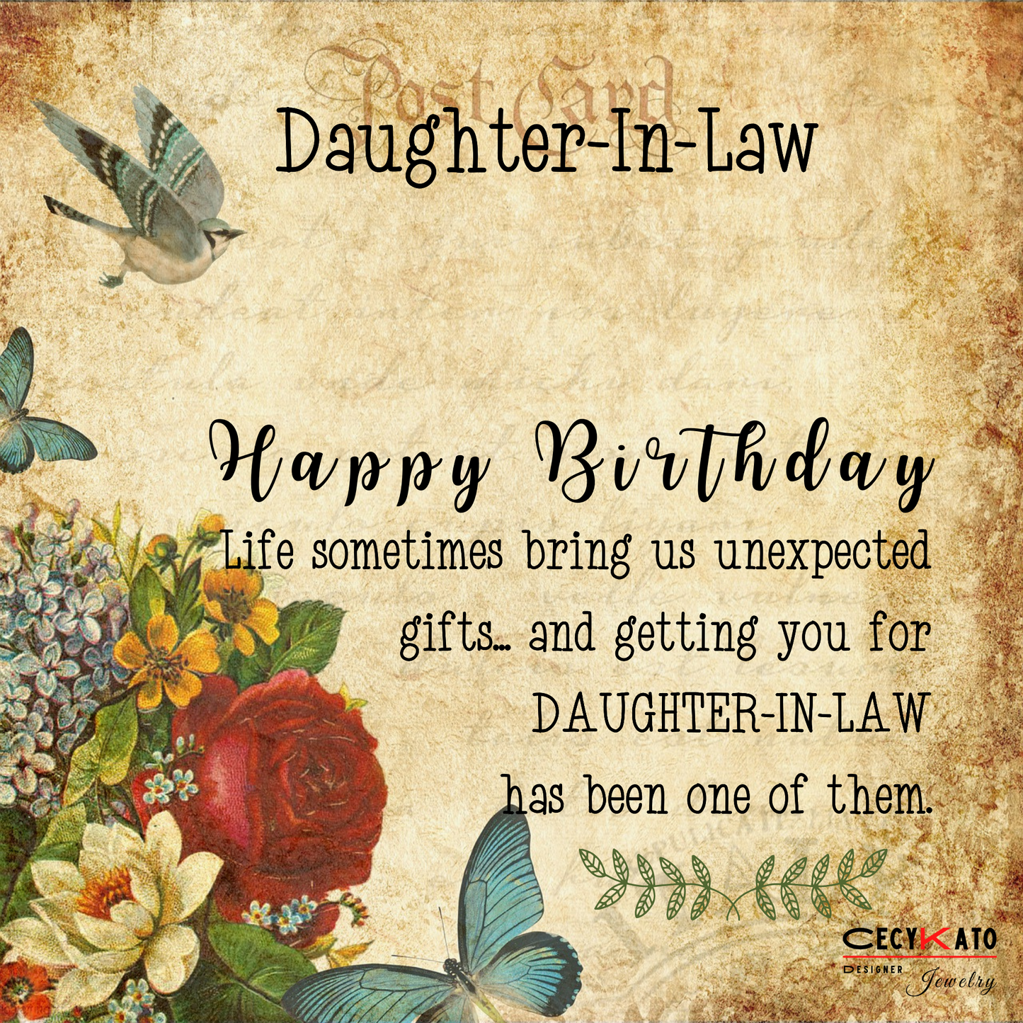 Daughter-in-Law / Happy Birthday Message Card - C33HBDIL