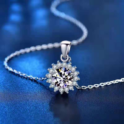 I love Love -  925 Sterling Silver Cubic Zirconia Round Minimalist Necklace TE274LY