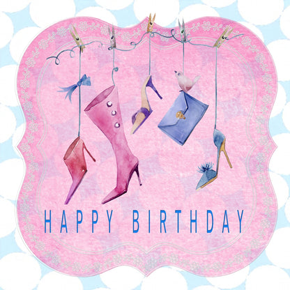 Fashionista Happy Birthday Message Card - C91HB