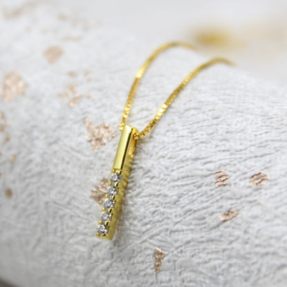 Inspirational / Daughter - 14K Gold Plated Rhinestone Geometric Minimalist Necklace TE4L37D