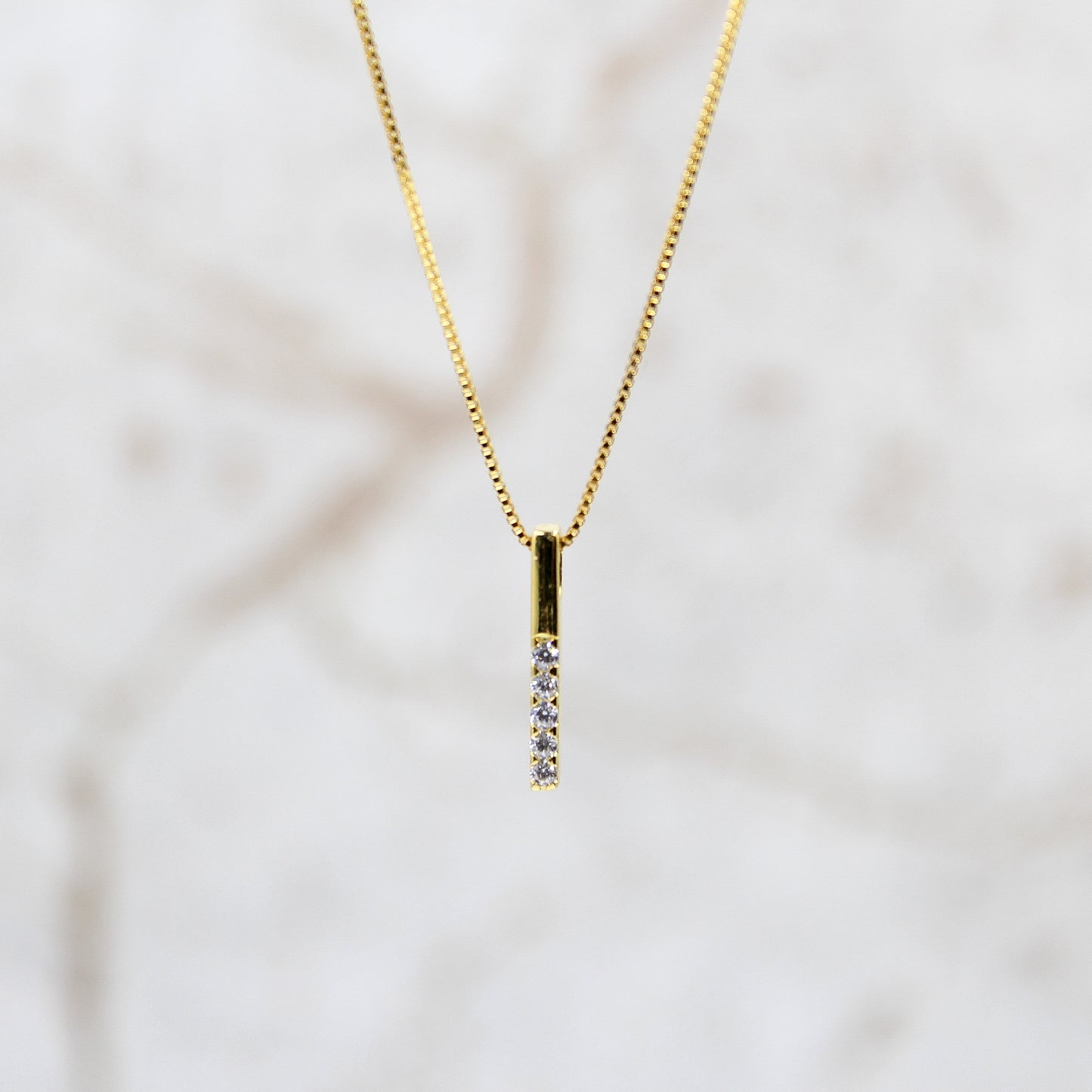 Friend / Soul Sister  - 14K Gold Plated Rhinestone Geometric Minimalist Necklace TE442F