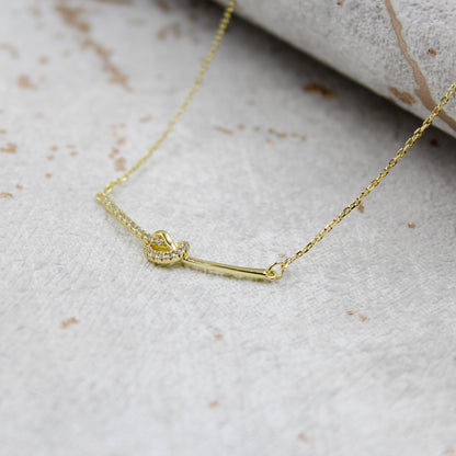 Friend / Soul Sister - 14K Gold Plated Rhinestone Geometric Minimalist Necklace  TE643F