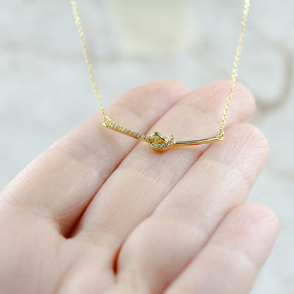 Friend / Soul Sister - 14K Gold Plated Rhinestone Geometric Minimalist Necklace  TE643F