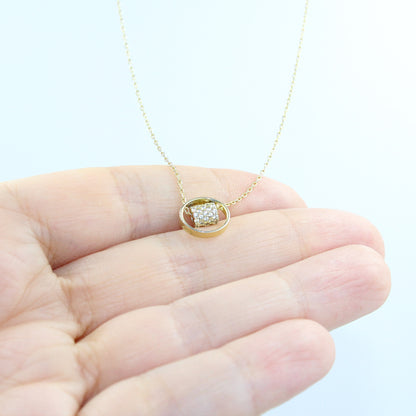 Inspirational / Daughter - 14K Gold Plated Rhinestone Geometric Minimalist Necklace TE5L34D