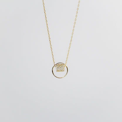 Inspirational / Daughter - 14K Gold Plated Rhinestone Geometric Minimalist Necklace TE5L34D