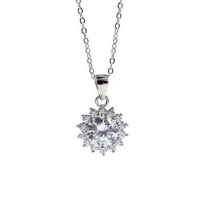 Birthday / Mom  -  925 Sterling Silver Cubic Zirconia Necklace  TE283HBM