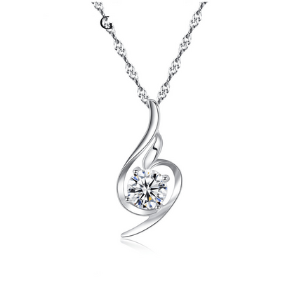 925 Sterling Silver - Cubic Zirconia - Irregular Minimalist Necklace TE3