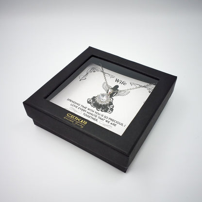Anniversary / Wife -  925 Sterling Silver Cubic Zirconia Round Minimalist Necklace TE222W