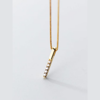 Inspirational / Daughter - 14K Gold Plated Rhinestone Geometric Minimalist Necklace TE4L37D