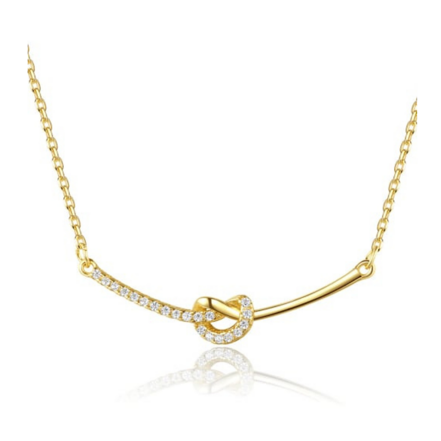 14k Gold Plated - Rhinestone - Geometric Minimalist Necklace TE6