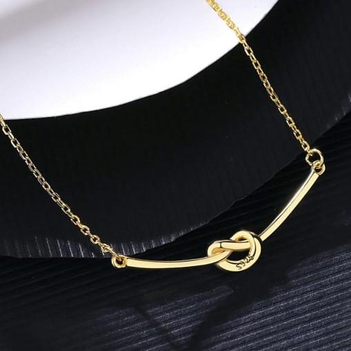 Friend / Soul Sister - 14K Gold Plated Rhinestone Geometric Minimalist Necklace  TE643F