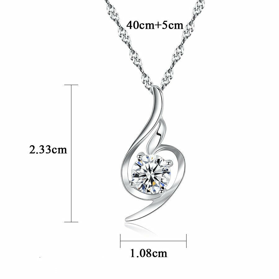925 Sterling Silver - Cubic Zirconia - Irregular Minimalist Necklace TE3