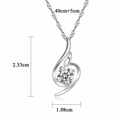 925 Sterling Silver - Cubic Zirconia - Irregular Minimalist Necklace TE3
