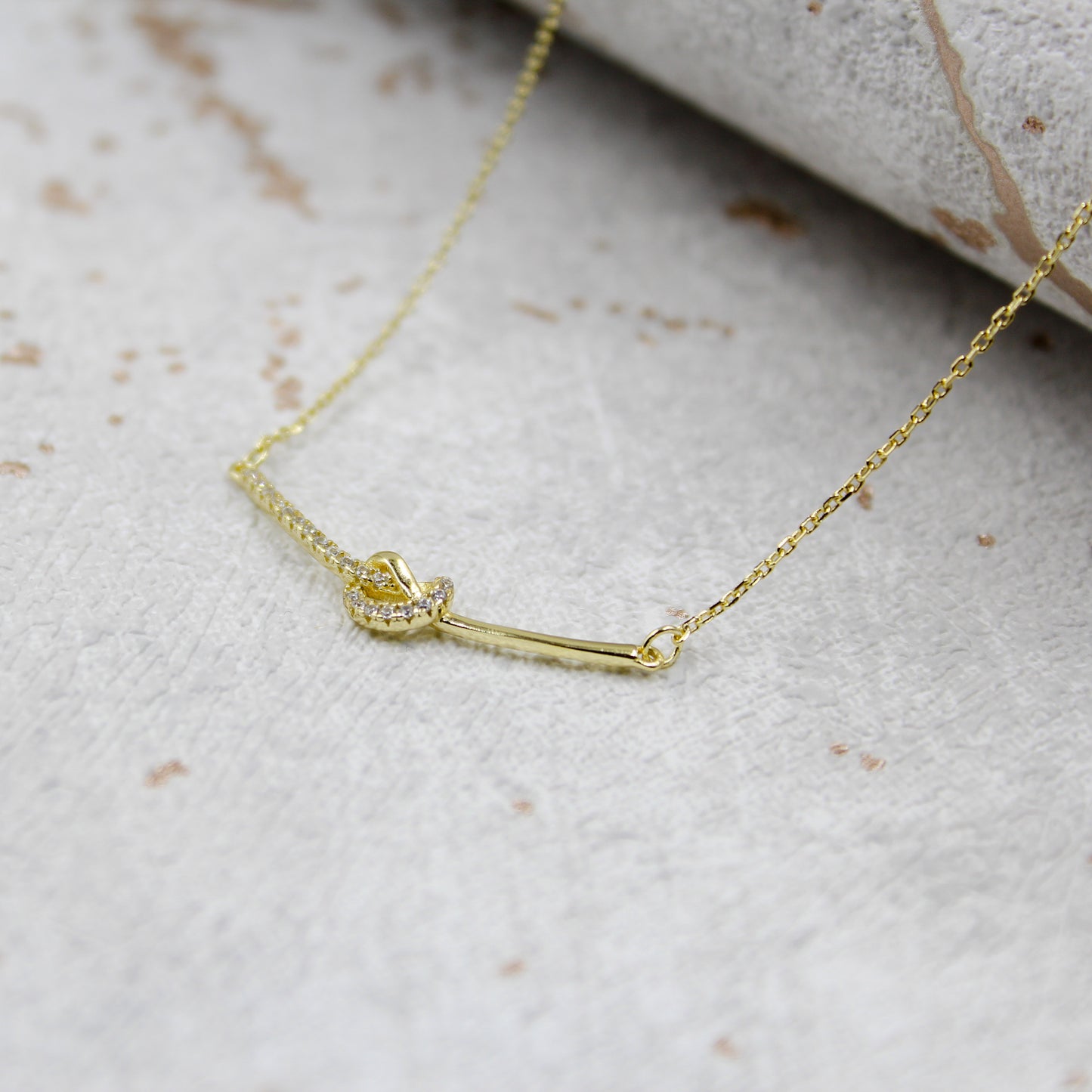 14k Gold Plated - Rhinestone - Geometric Minimalist Necklace TE6