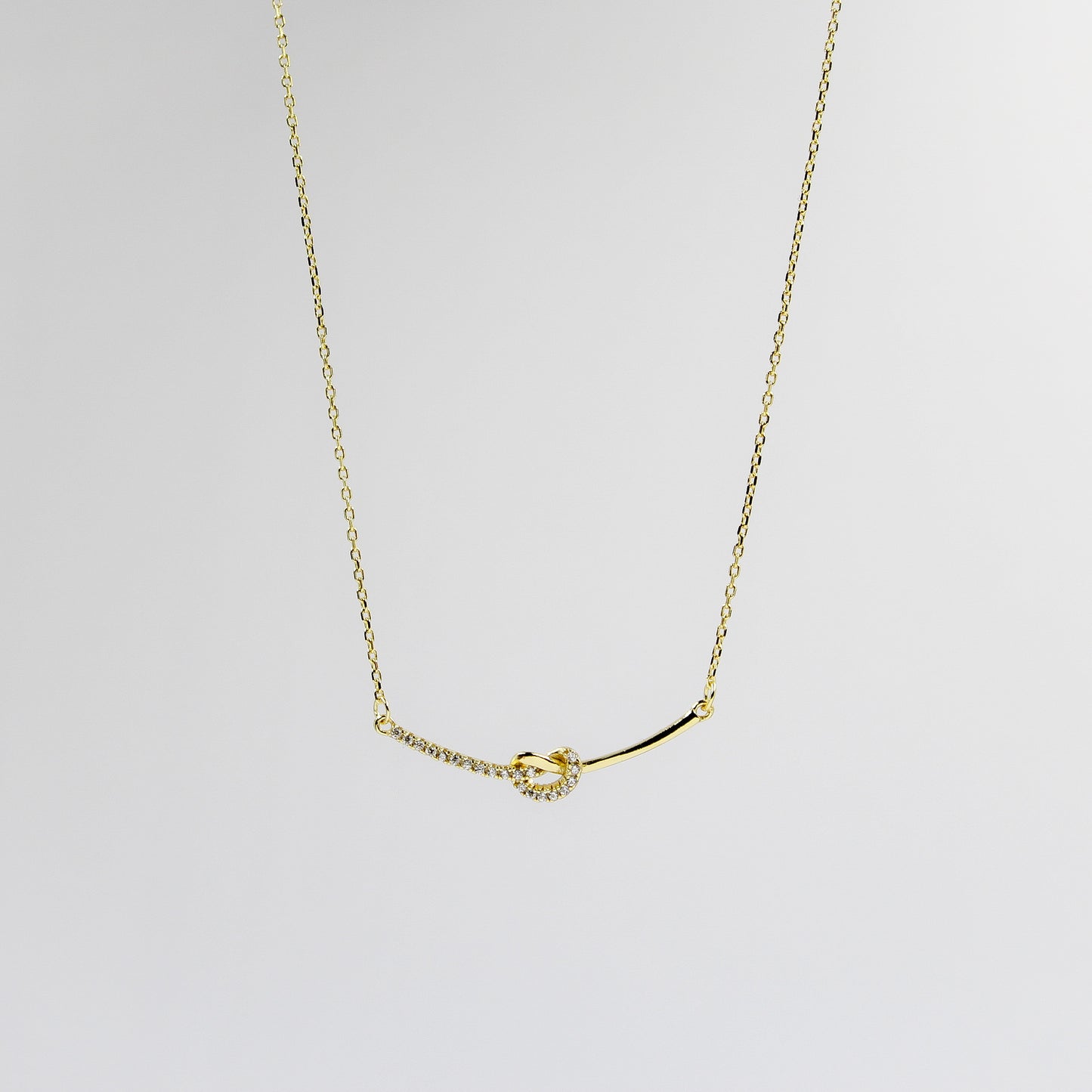 14k Gold Plated - Rhinestone - Geometric Minimalist Necklace TE6