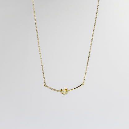 14k Gold Plated - Rhinestone - Geometric Minimalist Necklace TE6