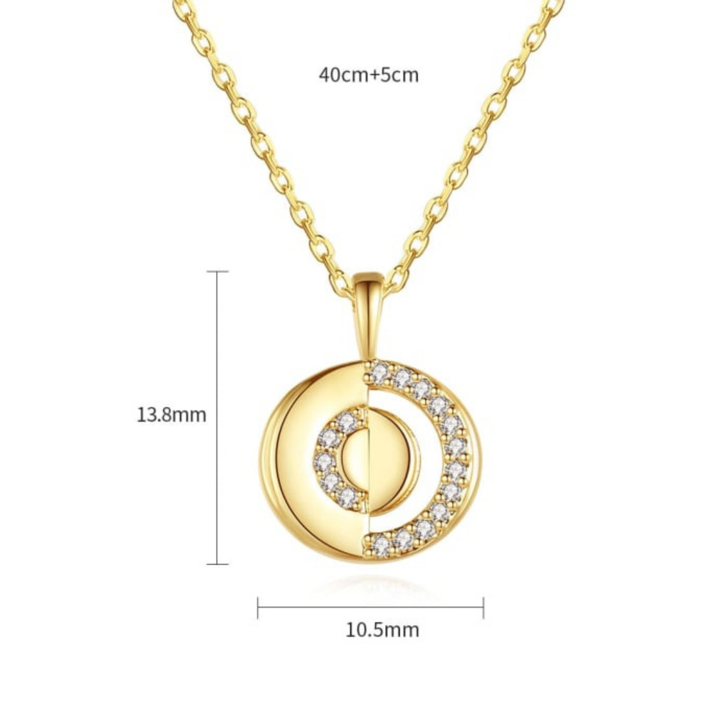 14K Gold Plated - Cubic Zirconia - Geometric Minimalist Pendant Necklace TE7