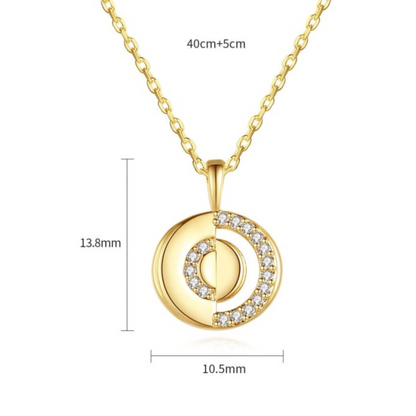 14K Gold Plated - Cubic Zirconia - Geometric Minimalist Pendant Necklace TE7